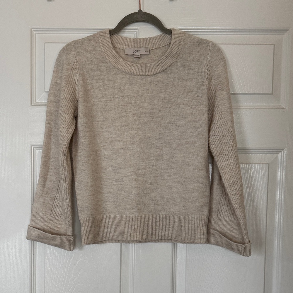 LOFT Light Beige Knit Sweater